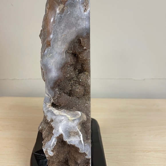 Pink Amethyst druzy slab with customized stand 7.2 LBS